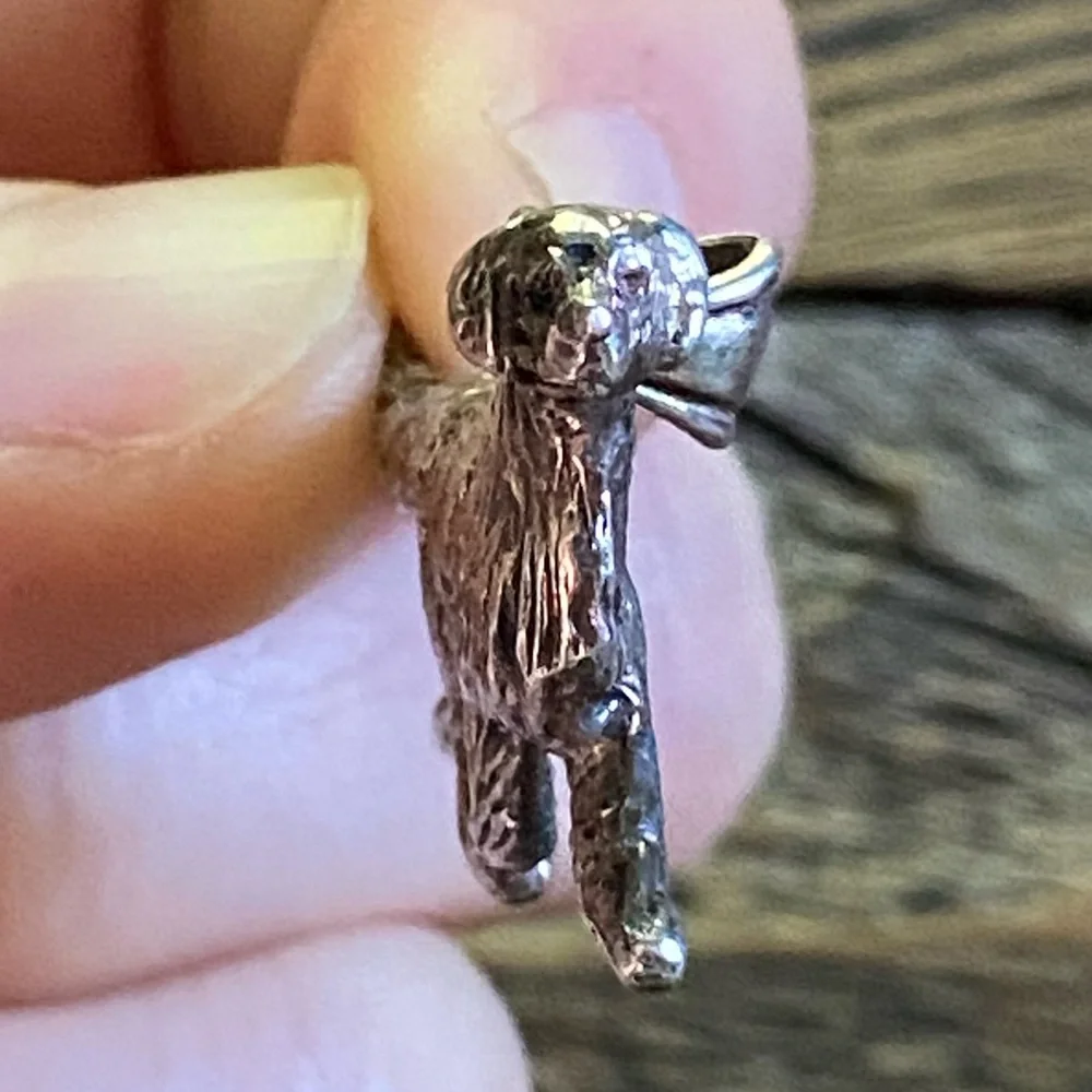 Sterling Silver Dog Pendant - Golden Retriever Charm